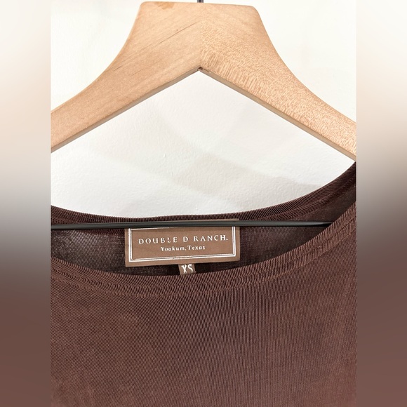 Double D Ranch 3/4 Sleeve Top Brown Size XS - Picture 5 of 6